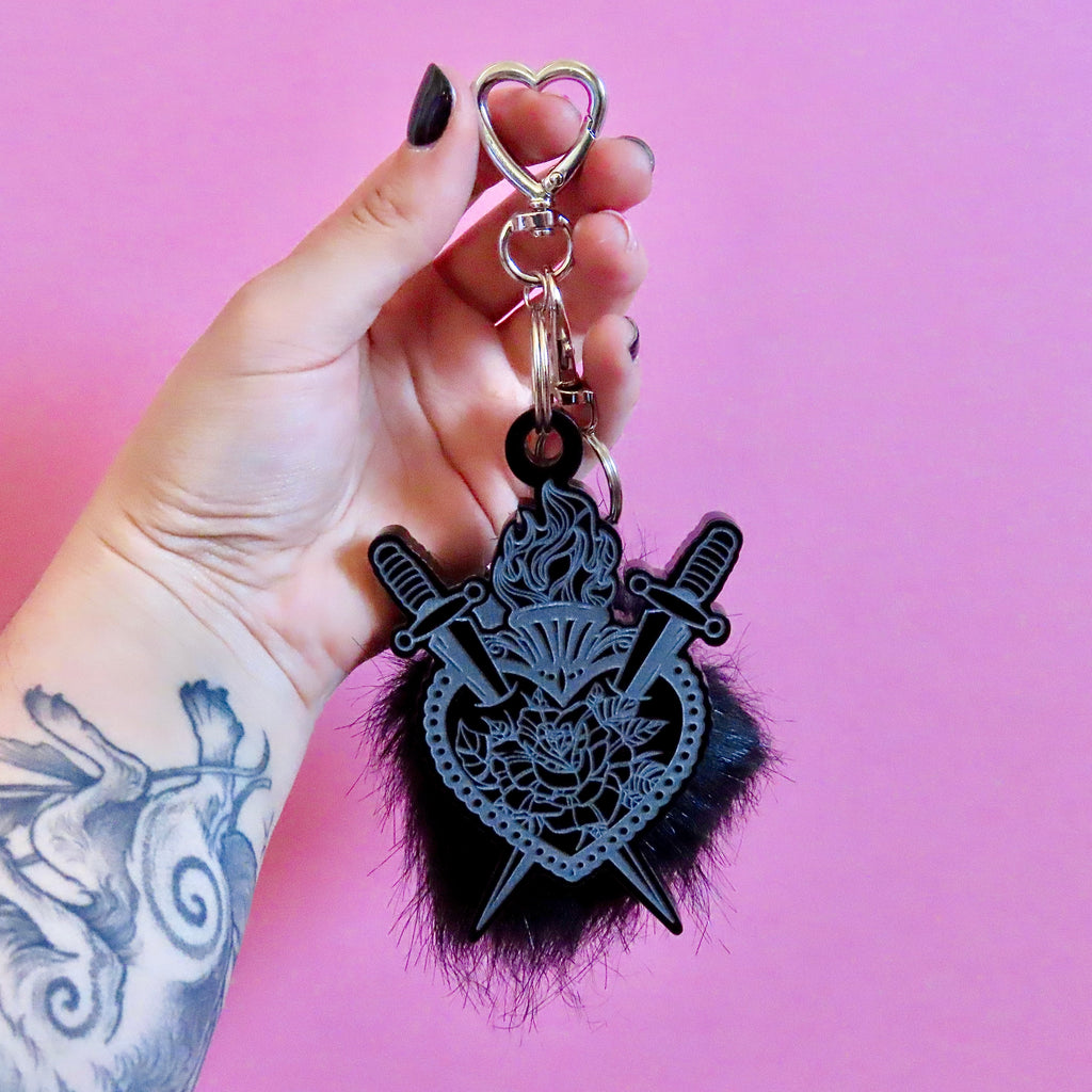 Sacred Heart Bag Charm