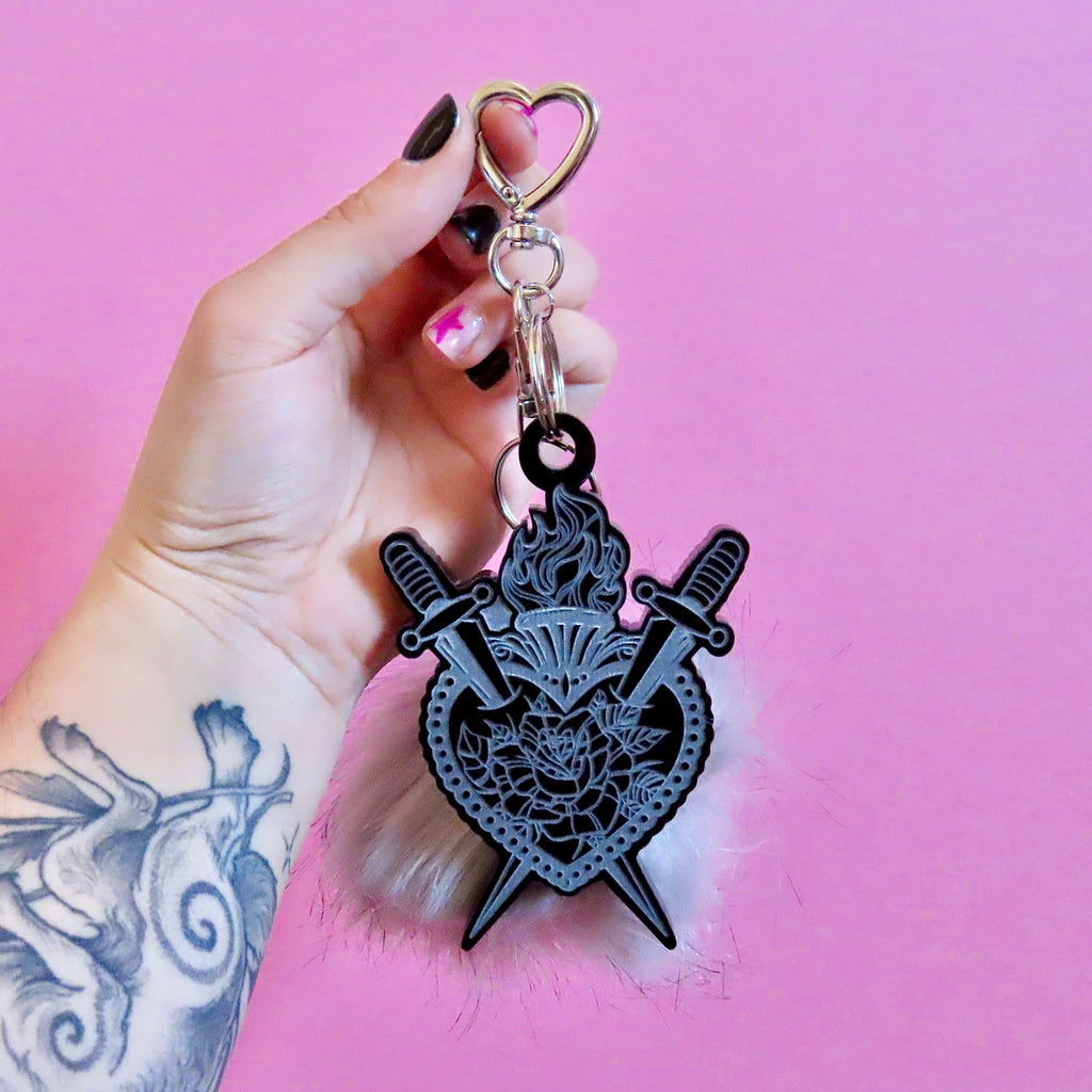 Sacred Heart Bag Charm
